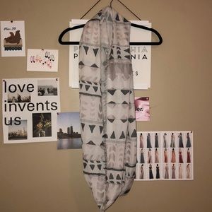 Boho UO White Patterned Scarf